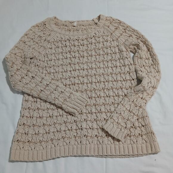 Willow & Clay M Cream Metallic Thread Long-Sleeved Raglan-Sleeved Cotton Sweater - Picture 8 of 16